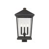 Z-Lite Beacon 3 Light Outdoor Post Mount Fixture, Oil Rubbed Bronze & Clear Beveled 568PHXLS-ORB